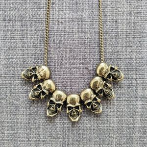 Steampunk Skull Beaded Necklace (NWOT)